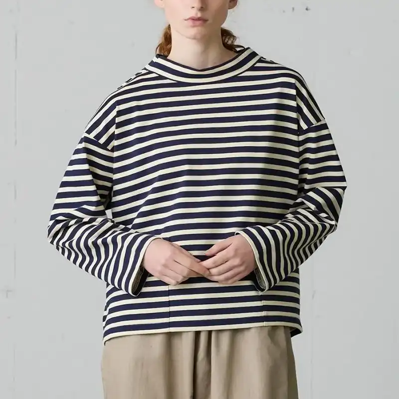 MidiUmi  フィッシャーマンスモックボーダーT /NV×KINARI77 【日本製】